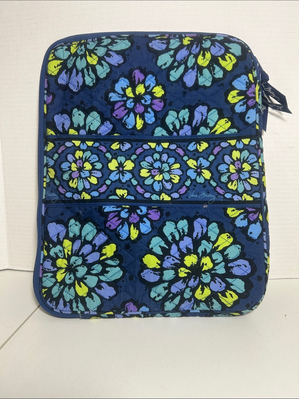 Vera Bradley Quilted Floral Laptop Sleeve - Navy Blue